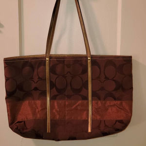 EUC! Coach Brown/Copper Canvas Tote